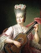 Francois-Hubert Drouais Madame Clotilde playing the guitar oil painting artist